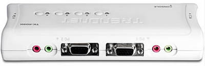 Switch KVM via USB, 4 portas c/ udio Trendnet TK-409K