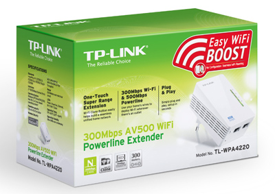 Extensor WiFi Powerline TP-Link TL-WPA4220 300m 300Mbps