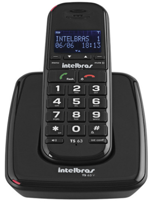 Telefone sem fio digital Intelbras TS 63V at 5 ramais