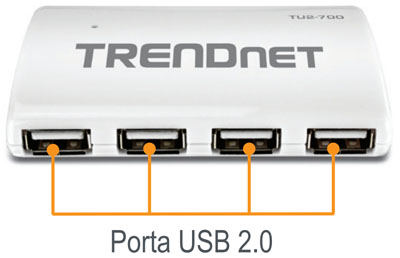 HUB USB 2.0 Trendnet TU2-700, 7 portas c/ fonte AC
