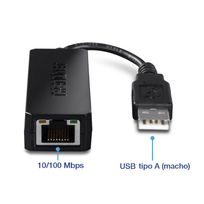 Adaptador USB2 Ethernet 10/100 Mbps Trendnet TU2-ET100