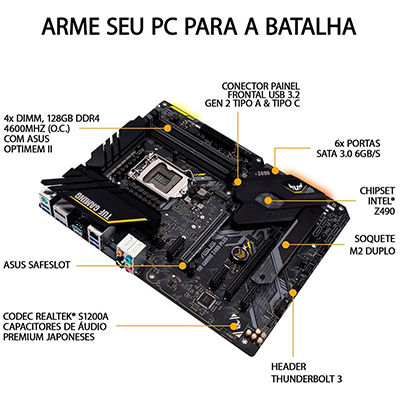 Placa Me Asus TUF Gaming Z490-plus Intel 10G LGA1200