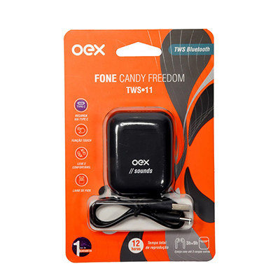 Fone sem fio OEX TWS11 Candy Freedom Bluetooth USB-C