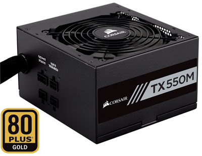 Fonte ATX 550W reais Corsair TX550M 80 plus gold