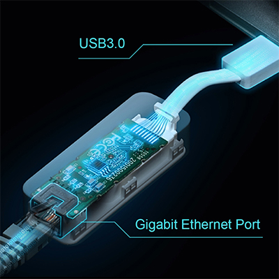 Adaptador de Rede TP-Link UE300 USB3-RJ45 Ethernet Gbit