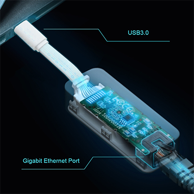 Adaptador Rede TP-Link UE300 USB-C p/ RJ45 Gigabit