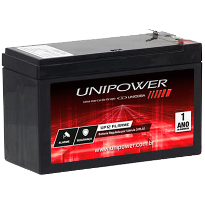 Bateria p/ Alarme 12V Unipower UP12 Alarme 4Ah