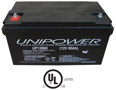 Bateria chumbo-acido Unipower UP12800 12V 80Ah M6 V0