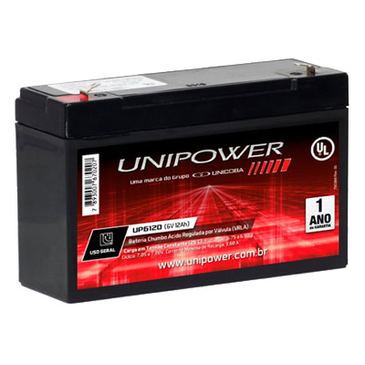 Bateria chumbo-acido Unipower UP6120 6V, 12Ah F187