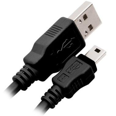 Cabo USB 2 tipo A macho p/ mini USB-B 5 pinos Roxline