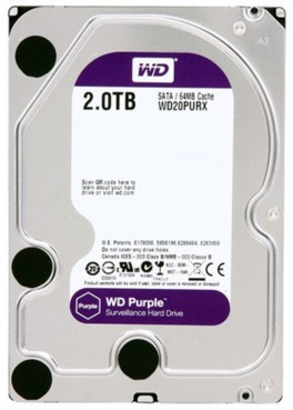HD p/ DVR NVR WD WD20PURX Purple 2TB 6GBps 64MB SATA