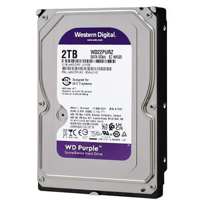 HD p/ DVR NVR WD WD22PURZ Purple 2TB 256MB SATA III