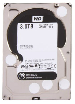HD SATA3 3,5 pol. 3TB WD Black WD3001FAEX 64MB cache 