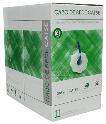 Caixa de cabo de rede CAT5e Multilaser WI261 azul 305m