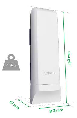 Roteador CPE 5GHz Intelbras WOM 5A MIMO 16DBi 300 Mbps