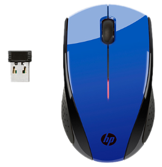 Mini mouse sem fio HP X3000 2.4GHz 1600 dpi 3 bot azul