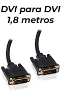Cabo digital DVI macho p/ DVI macho Tblack 1,8m, filtro#100