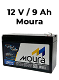 Bateria estacionria VRLA Moura 12MVA-9 12VDC 9Ah preta