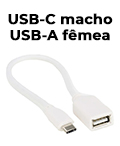 Cabo adaptador USB-C macho p/ USB-A fmea Comp 15cm