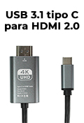 Cabo USB 3.1 tipo C para HDMI 2.0 4K Tblack com 2m2
