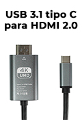 Cabo USB 3.1 tipo C para HDMI 2.0 4K Tblack com 2m