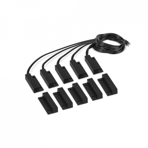 Sensor de abertura com fio xas sobrepor black (pacote c/ 5 peas) - in2
