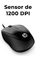 Mouse com fio 1200 dpi HP 1000 USB2 3 botes c/ roller