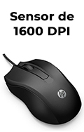 Mouse com fio 1600 dpi HP 100 USB2 3 botes c/ roller#98