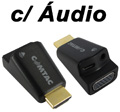 Micro conversor HDMI macho p/ VGA fmea Comtac 9332