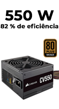 Fonte ATX 550W reais Corsair CV550 80 plus bronze PFC