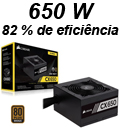 Fonte ATX 650W reais Corsair CX650 80 plus bronze