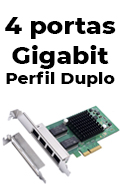 Placa rede PCI-e 4 portas Flexport F2743IC 1Gb Intel