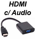 Adaptador vdeo HDMI p/ VGA udio P2 FlexPort FX-HVA01