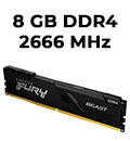 Memria 8GB DDR4 2666MHz Fury Beast Black KF426C16BB/8