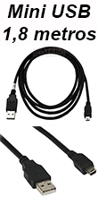 Cabo USB tipo A macho p/ mini-USB macho PlusCable 1,8m