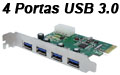 Placa PCI-e com 4 portas USB 3 Comtac 9349 Alto perfil