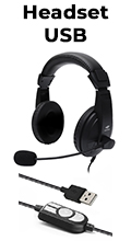 Headset c/ microfone e volume C3Tech PH-320BK preto USB