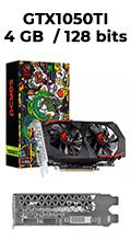 Placa vdeo PCyes Geforce GTX1050TI 4GB 128b HDMI DVI DP