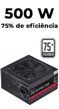 Fonte ATX 500W reais PCyes PXSP500WP, PFC ativo