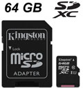 Memory Card 64GB microSDXC classe 10 Kingston SDCX10/64