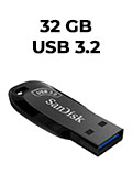 Pendrive 32GB Sandisk Ultra Shift USB 3.2 Gen 1, 100MB/s SDCZ410-032G