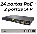 Switch Cisco SG350-28P 24 portas Gigabit PoE 2  2SFP