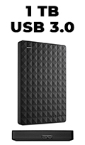 Mini HD externo 1TB Seagate Expansion USB 3, PC e Mac