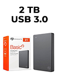 Mini HD externo 2TB Seagate Basic USB3.0 p/ PC
