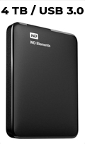 HD Externo 4TB WD Elements WDBU6Y0040BBK-WESN USB 3.0