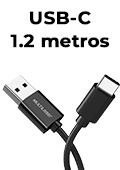 Cabo USB-C p/ USB-A Multilaser WI349 1.2 m