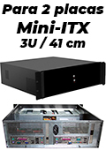 Gabinete rack 19 pol. 3U 3Etec 41cm mini ITX p/ 2 PCs2