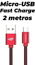 Cabo micro-USB C3Tech Fast Charge CB-200RD verm. 2m