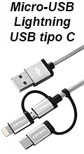 Cabo USB 3 em 1 Lightning microUSB USB-C C3tech CB-3000#100