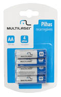 4 pilhas recarregveis Multilaser CB052 tipo AA 2500mAh4
